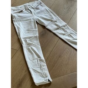 Rag Bone JEAN White Distressed Skinny Jeans Womens Size 25 Zipper Ankle‎